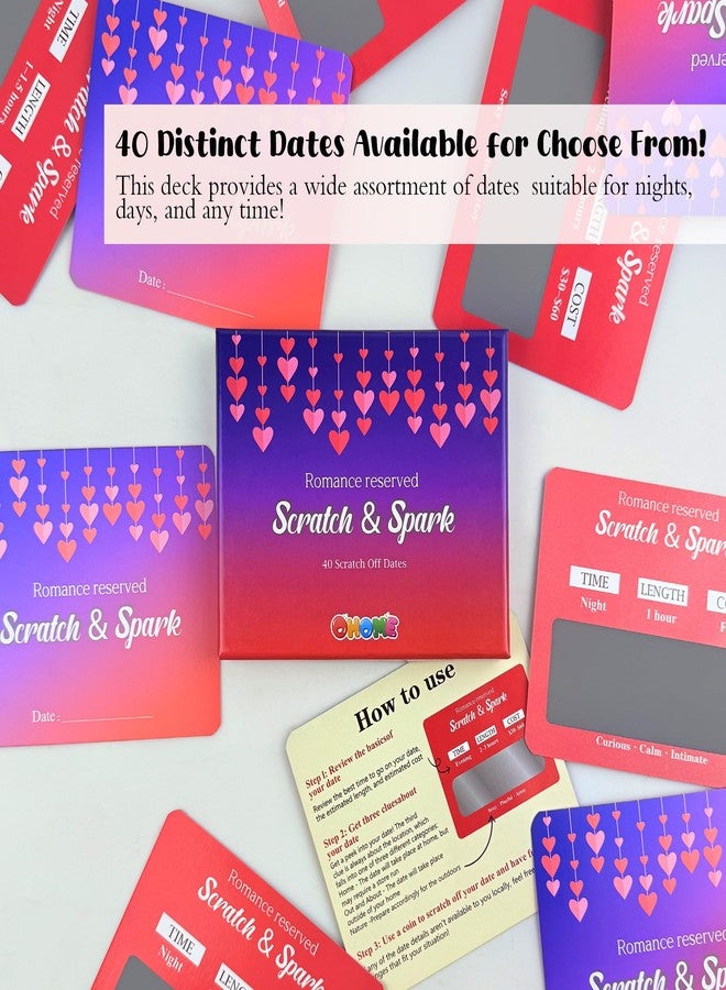 OHOME 40 Scratch Off Date Card - Valentines Day Gifts for Her Him - Boyfriend Girlfriend Couples,Anniversary,Wedding Engagement,Bridal Shower,Christmas Valentines Day Gifts for Adults - Image 2